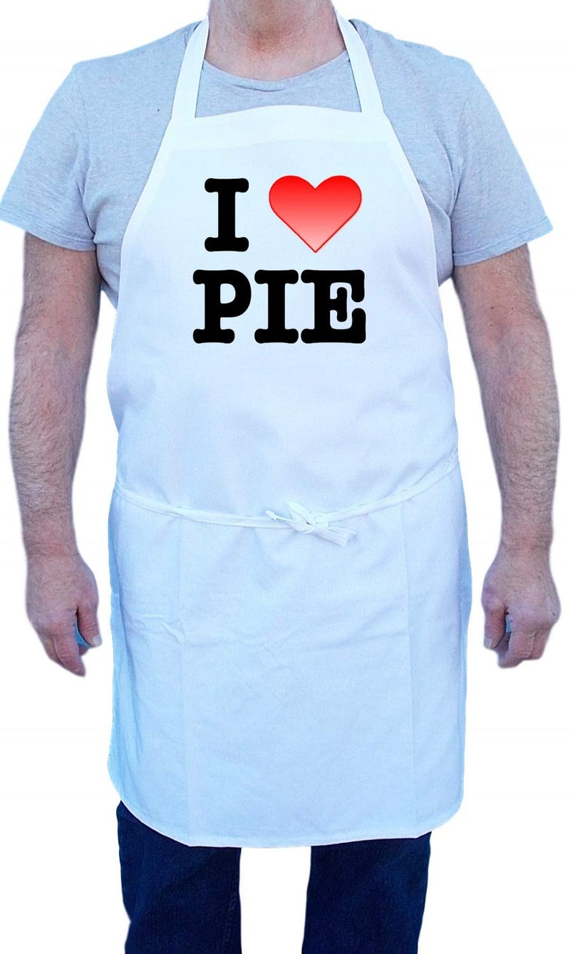 CoolAprons Funny Chef Apron I Love Pie, White Baking Aprons, Kitchen Gift For Bakers - Image 2